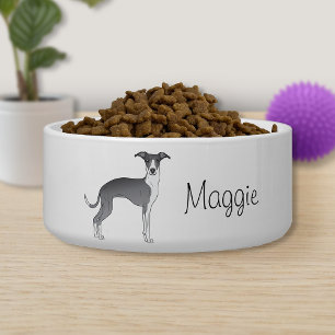 Blue And White Italian Greyhound With Custom Name Napf