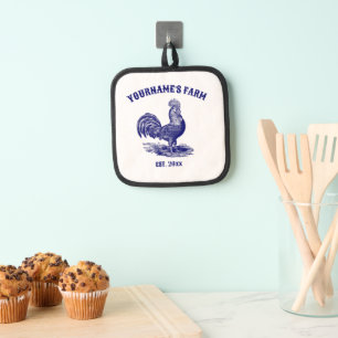 Blue and White Leghorn Rooster Topflappen