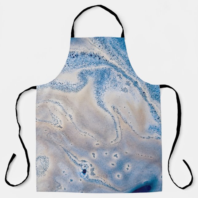 Blue and white liquid art schürze (Vorderseite)