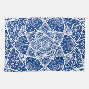 Blue and White Mandala - Loergano im Pazifik Geschirrtuch