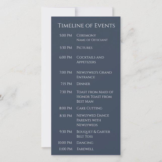 Blue and White Modern - Monogram Wedding Program - (Rückseite)