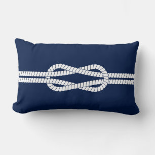 Blue and White Nautical Sailor Knot Lendenkissen