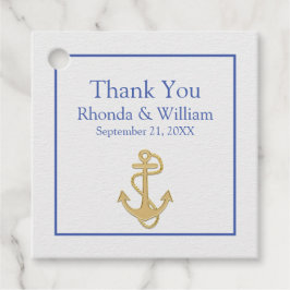 Blue and White Nautical Wedding Geschenkanhänger