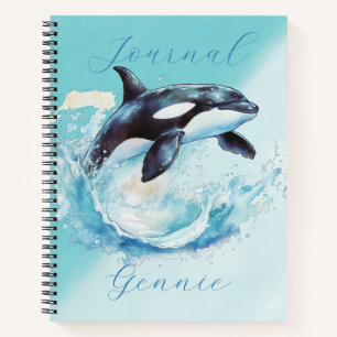 Blue and White Ocean Beach Nautical Notizbuch