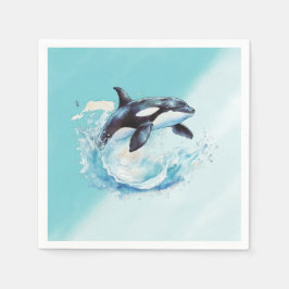 Blue and White Ocean Beach Nautical Serviette