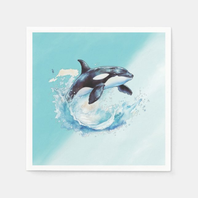 Blue and White Ocean Beach Nautical Serviette (Vorderseite)