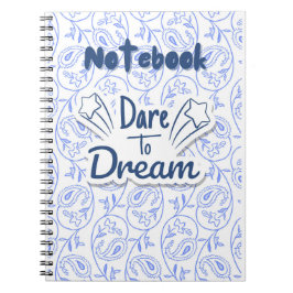 Blue and White Paisley Dreamy Motivierend Notizblock