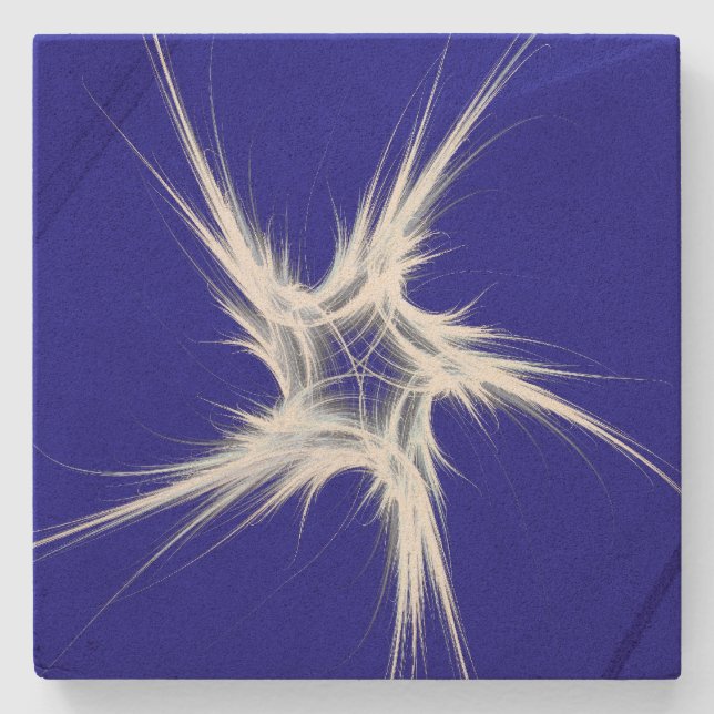 Blue and White Patriotic Star Square Untersetzer (Vorderseite)