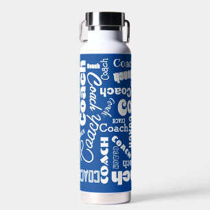 Blue and White Personalisiert Coach Geschenk Name  Trinkflasche