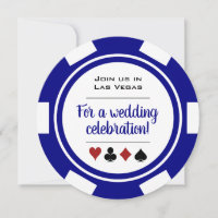 Blue and White Poker Chip Casino Hochzeit