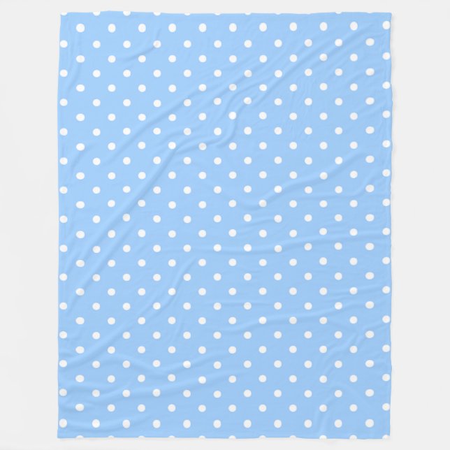 Blue and White Polka Dots Fleecedecke (Vorderseite)