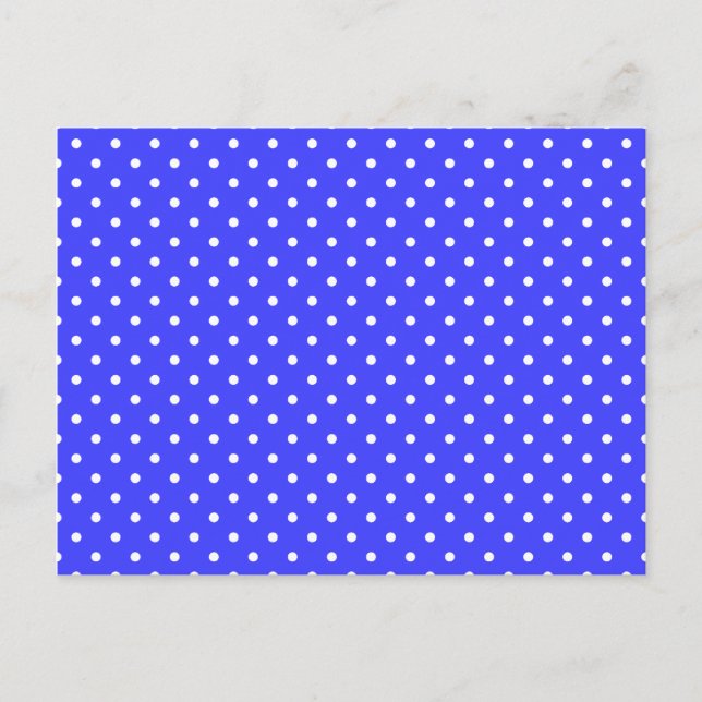 Blue and White Polka Dots Postkarte (Vorderseite)