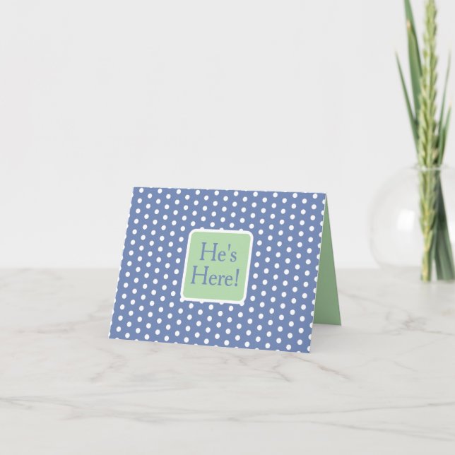 Blue and White Polka Dots With Green Monogram (Vorderseite)