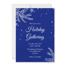 Blue and White Snowflake 5"x7" Holiday Gathering