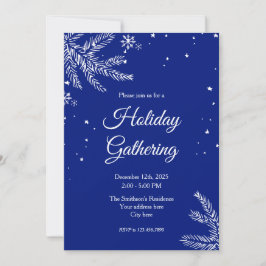 Blue and White Snowflake 5"x7" Holiday Gathering Einladung