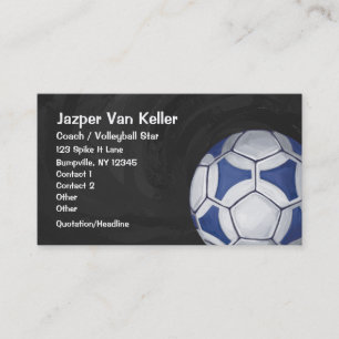 Blue and White Soccer Ball Business Card Visitenkarte