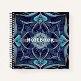 Blue and White Spirograph Design Notebook Notizbuch