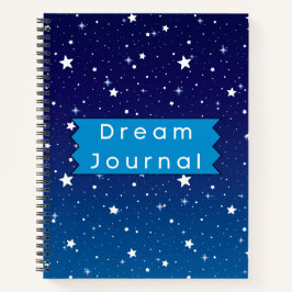 Blue and White Stars und Sky Dream Journal Notizbuch