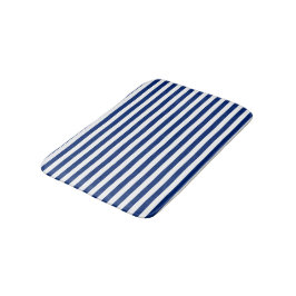Blue and White Stripes Badematte