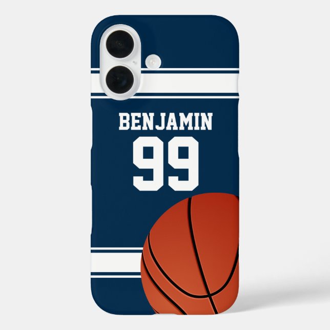 Blue and White Stripes Basketball Jersey Case-Mate iPhone Hülle (Rückseite)