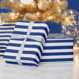 Blue and White Stripes Geschenkpapier