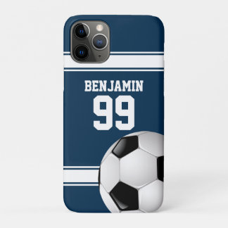 Blue and White Stripes Jersey Soccer Ball Case-Mate iPhone Hülle