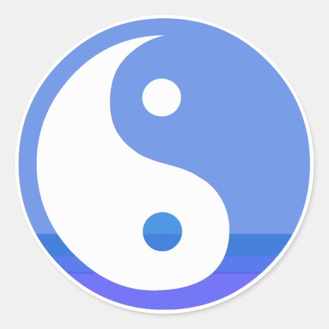Blue and White Taijitu Yin Yang Symbol Runder Aufkleber (Vorderseite)