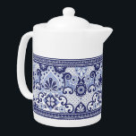 Blue and White Talavera Mexican Folk Art Tasse Pap<br><div class="desc">Dieses Teekessel-Design zeichnet sich durch ein traditionelles,  blau-weiß mexikanisches Talavera-Muster aus.</div>