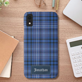 Blue and White Tartan Plaid Pattern Case-Mate iPhone Hülle