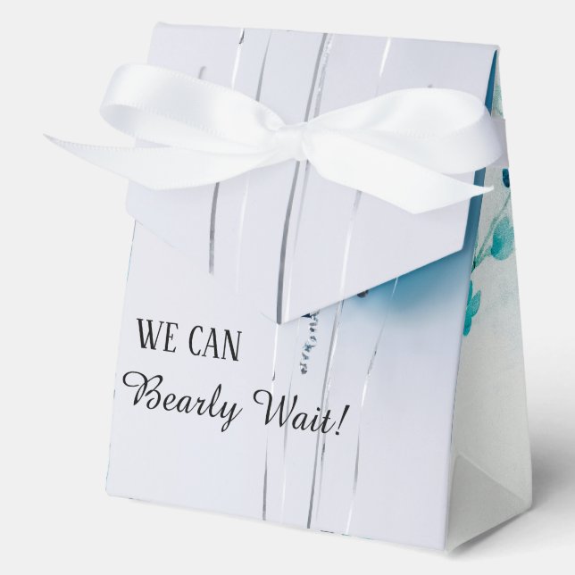 Blue and White Tent Baby Shower Favor Box. Geschenkschachtel (Vorderseite)