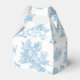 Blue and White Toile de Jouy Baby Dusche Geschenkschachtel
