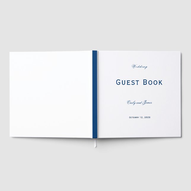 Blue and White Wedding Gästebuch (Voll)