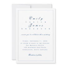 Blue and White Wedding Invitation