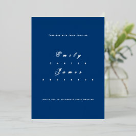 Blue and White Wedding Invitation Folieneinladung