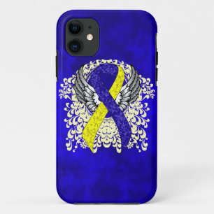 Blue and Yellow Awareness Ribbon with Wings Case-Mate iPhone Hülle