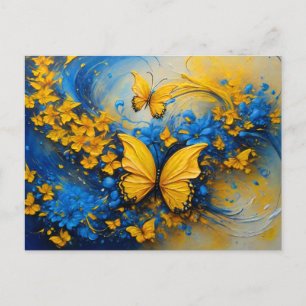 Blue and Yellow Butterfly # 3 Postkarte