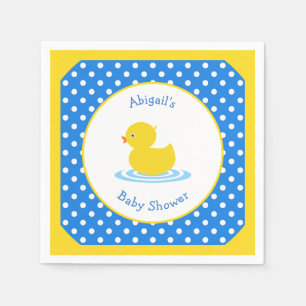 Blue and Yellow Duck Baby Duck Custom Napkins Serviette