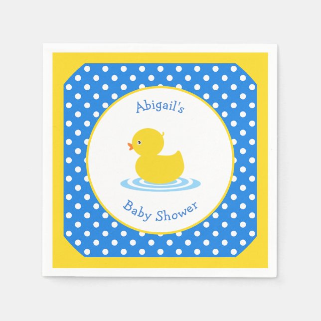 Blue and Yellow Duck Baby Duck Custom Napkins Serviette (Vorderseite)