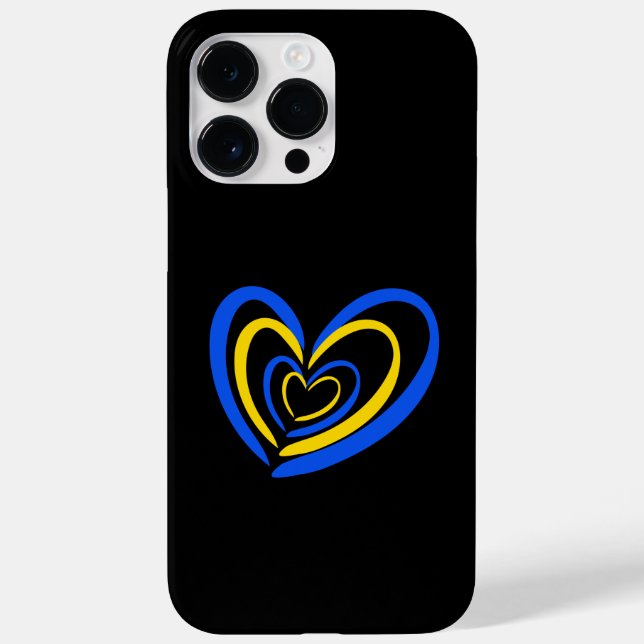 Blue and Yellow Hearys Ukraine Inspiriert minimali Case-Mate iPhone Hülle (Rückseite)
