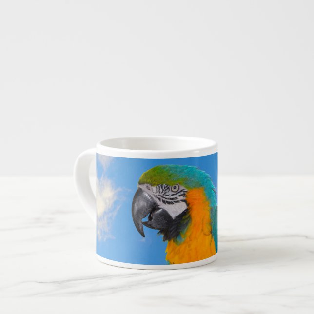 Blue and yellow macaw espressotasse (Vorderseite Links)