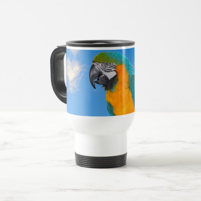 Blue and yellow macaw reisebecher (Vorderseite Links)