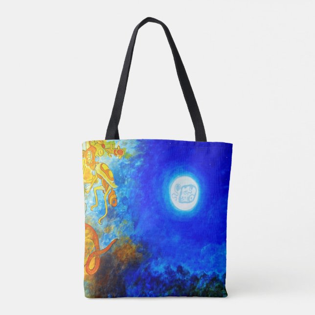 Blue and Yellow Mayan Tote Bag (Rückseite)
