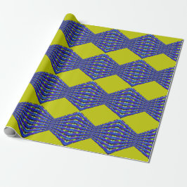 blue and yellow pattern design geschenkpapier
