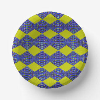 blue and yellow pattern design pappteller