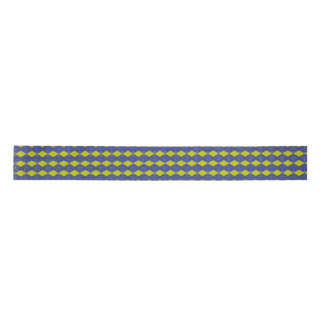 blue and yellow pattern design satinband