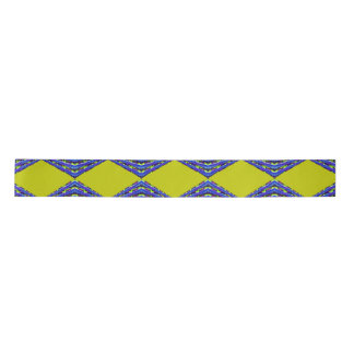 blue and yellow pattern design satinband