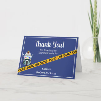 Blue and Yellow Police Retirement Danke Karte