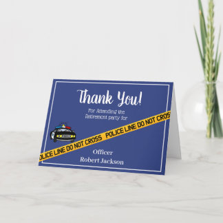 Blue and Yellow Police Retirement Danke Karte