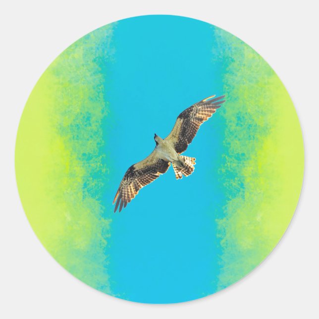 Blue and yellow runder aufkleber (Vorderseite)