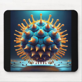 Blue And Yellow Spore Ball Mousepad